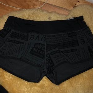Patterned Lululemon athletic shorts